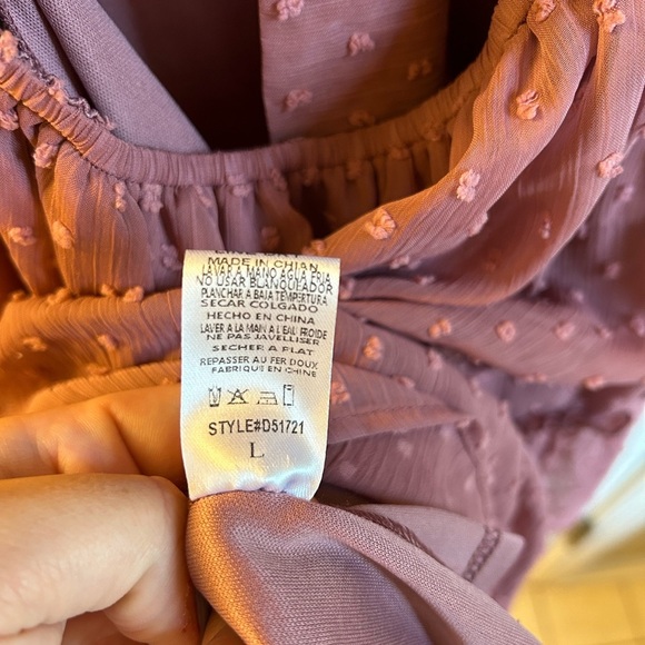 Altar’d State Pink Aurelia Clip Dot Dress with Bow Back Size Large - Picture 9 of 10